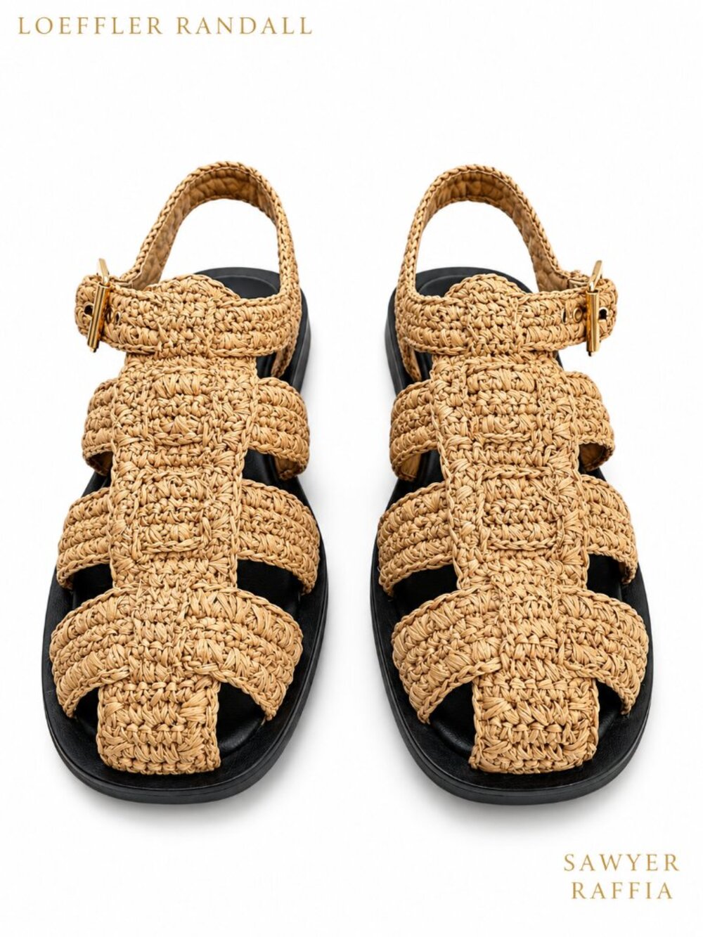 Loeffler Randall Sawyer Raffia Fisherman Sandals 10 NIB Woven Natural